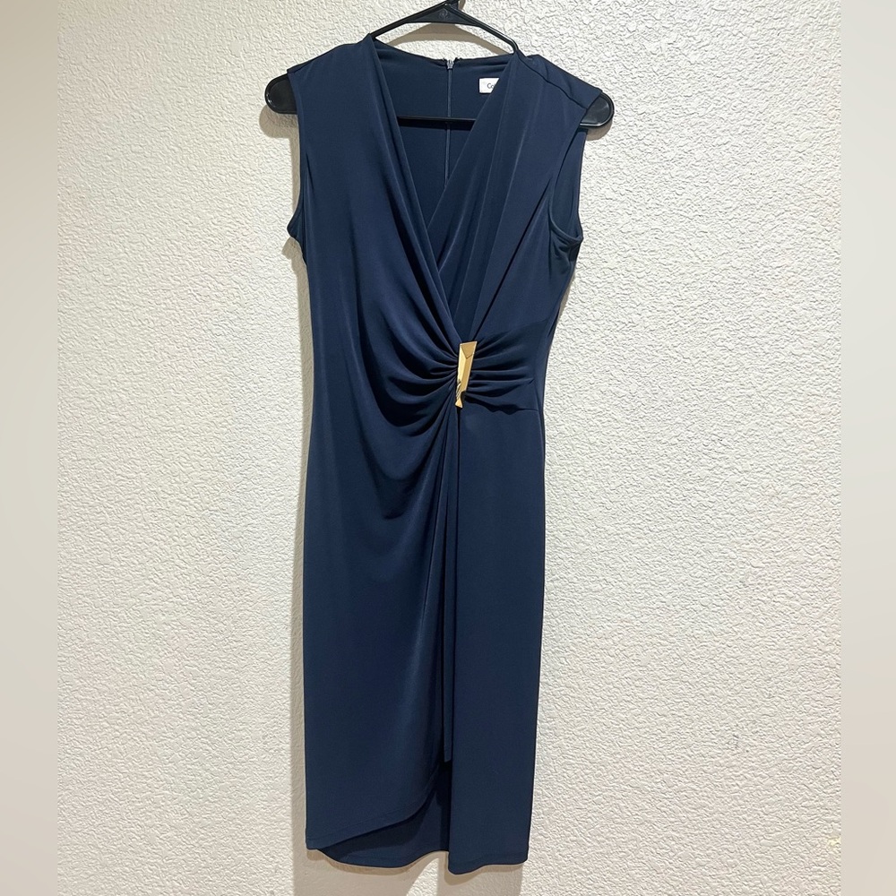 Calvin Klein Blue Dress with Gold Accent, 2
